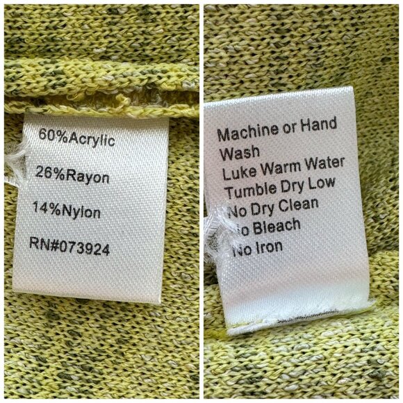 Ming Wang Women's Blazer Jacket Size L Yellow Green Textured Knit Button/Zip - Picture 5 of 11